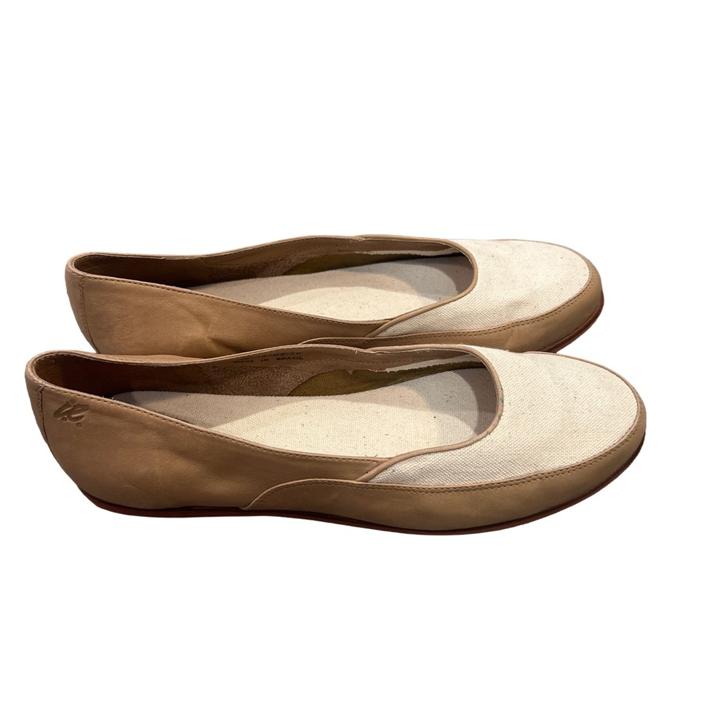 Vintage I.E. Womens Beige Leather Loafers Casual Slip On Comfort Shoes SZ 9.5